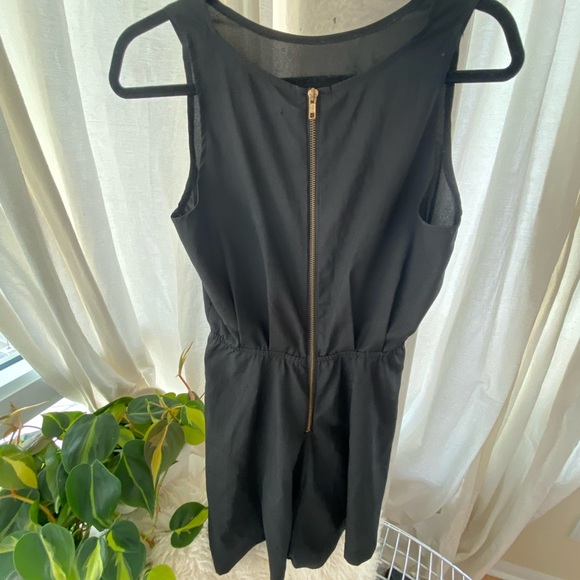 Black Romper with gold zip - Picture 2 of 4